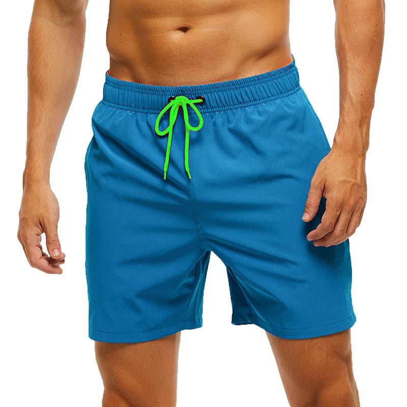 Datifer Brand 2026 Summer Gym Mens Shorts Classic Polyester Mesh Liner Side Pockets Quick Dry Beach Bermudas Masculina Swimsuits