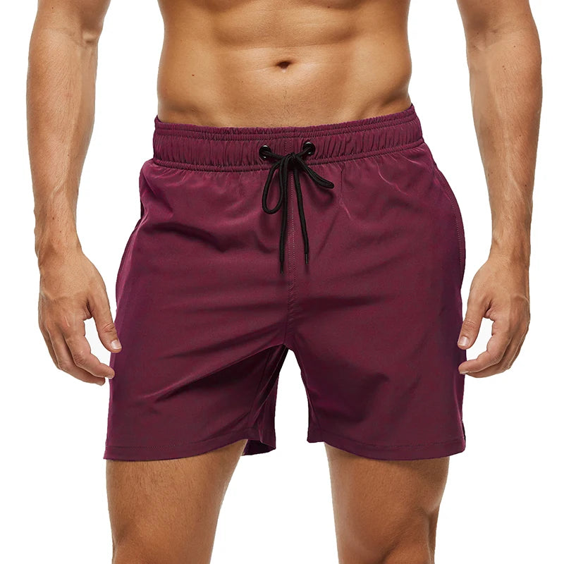 Datifer Brand 2026 Summer Gym Mens Shorts Classic Polyester Mesh Liner Side Pockets Quick Dry Beach Bermudas Masculina Swimsuits