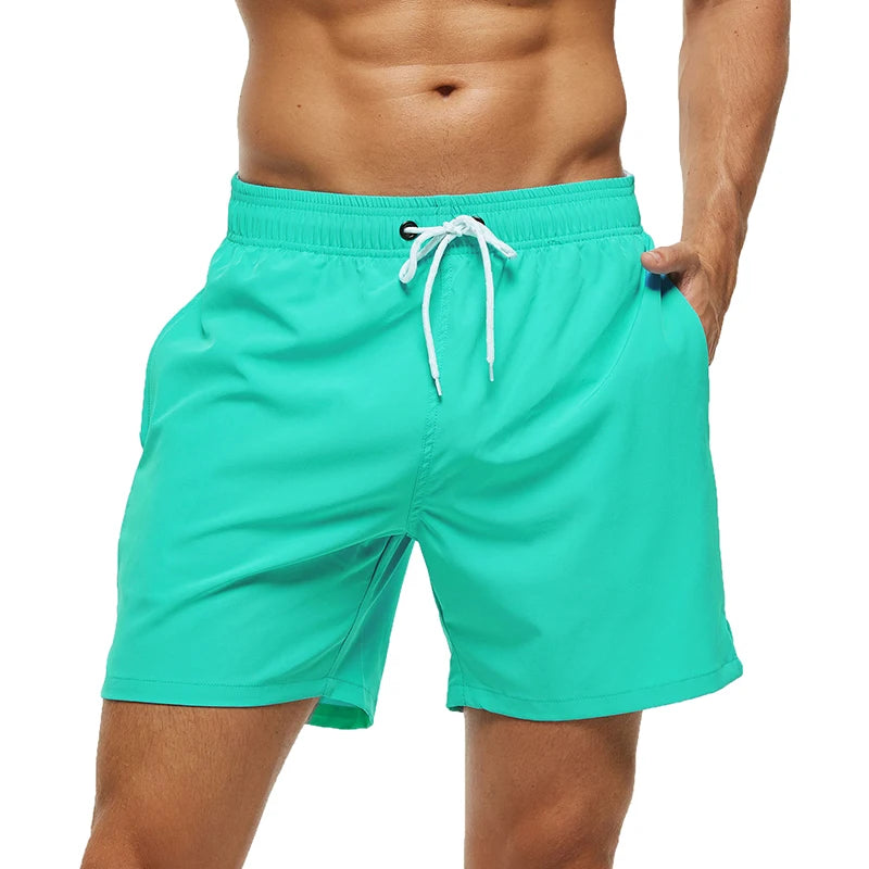 Datifer Brand 2026 Summer Gym Mens Shorts Classic Polyester Mesh Liner Side Pockets Quick Dry Beach Bermudas Masculina Swimsuits