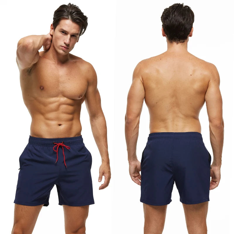 Datifer Brand 2026 Summer Gym Mens Shorts Classic Polyester Mesh Liner Side Pockets Quick Dry Beach Bermudas Masculina Swimsuits