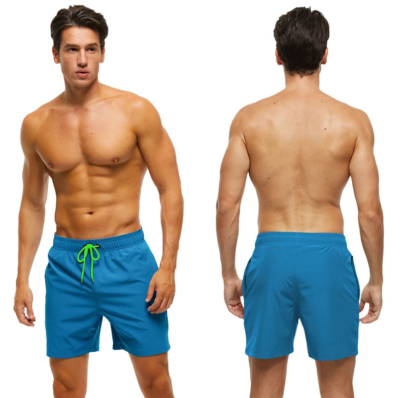 Datifer Brand 2026 Summer Gym Mens Shorts Classic Polyester Mesh Liner Side Pockets Quick Dry Beach Bermudas Masculina Swimsuits