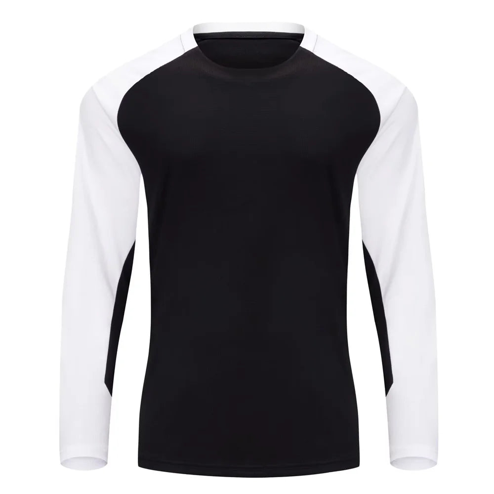 Dry Fit Plus Size Sports T-shirt for Men Kids Rash Guard Long Sleeve Sportswear Breathable Running Gym Football Shirt Jersey