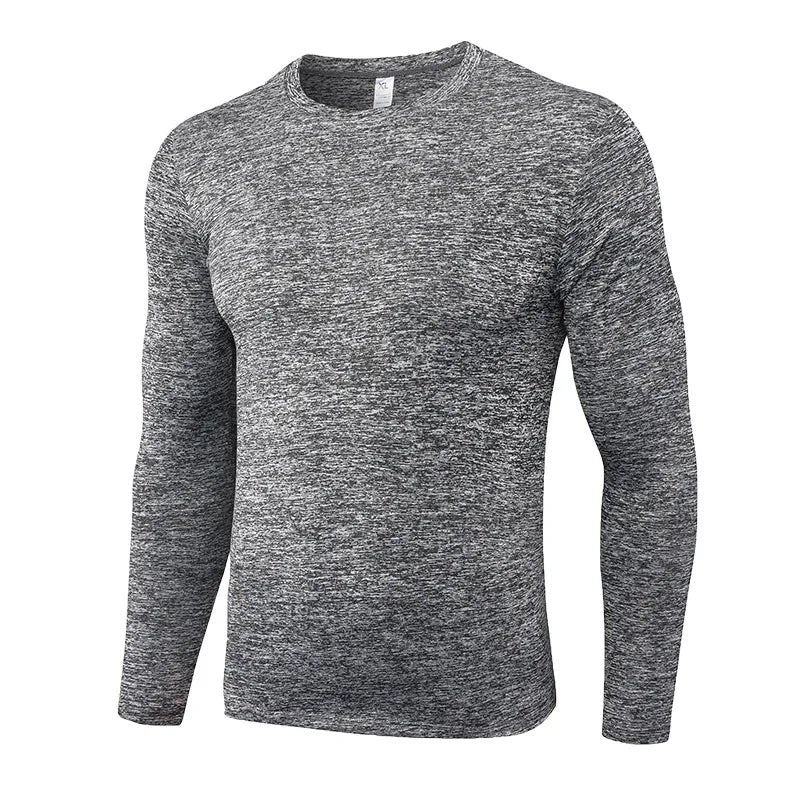 Running Quick Dry T-Shirt Men Fitness Slim Long Sleeve Gym Running Tee Top Tights Men's Bodybuilding Training Clothes Sportswear