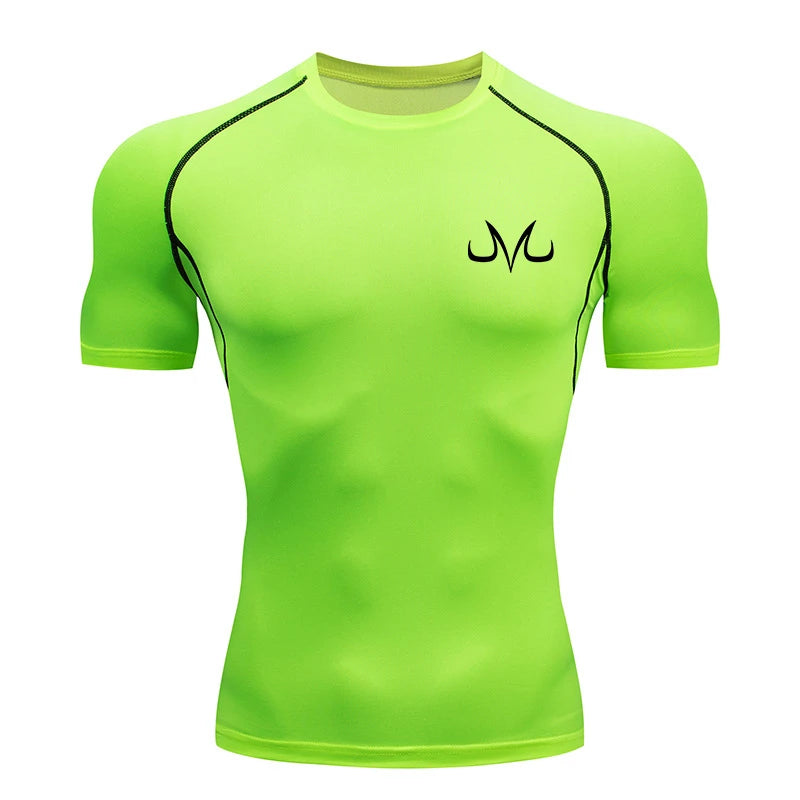 Graphic Compression Shirts for Men Summer Short Sleeve Rash Guard Gym Workout Tshirt Athletic Quick Dry Baselayer Undershirts
