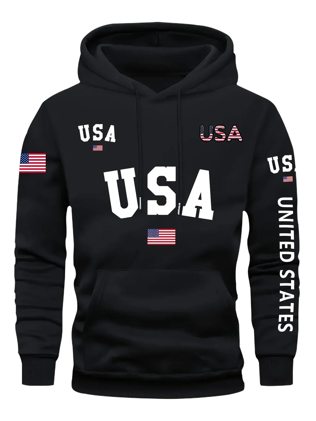 Hooded Sweatshirt with Fleece, Men'S Casual, Versatile, Fashionable, Trendy Brand Pullover Hoodie