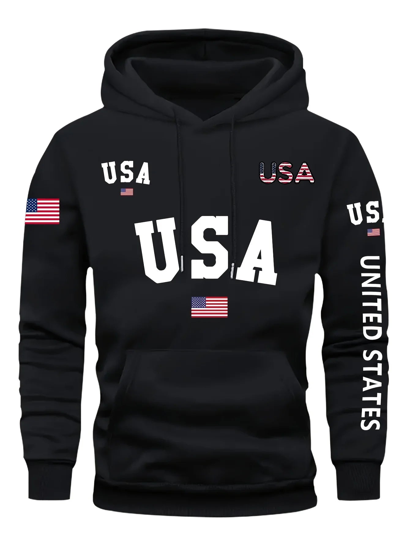 Hooded Sweatshirt with Fleece, Men'S Casual, Versatile, Fashionable, Trendy Brand Pullover Hoodie