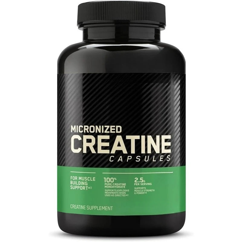 Creatine Monohydrate Supplement 60 Capsules Muscle Strength Fitness Pre-Workout Post-Workout Muscle Recovery Non-GMO Gluten-Free