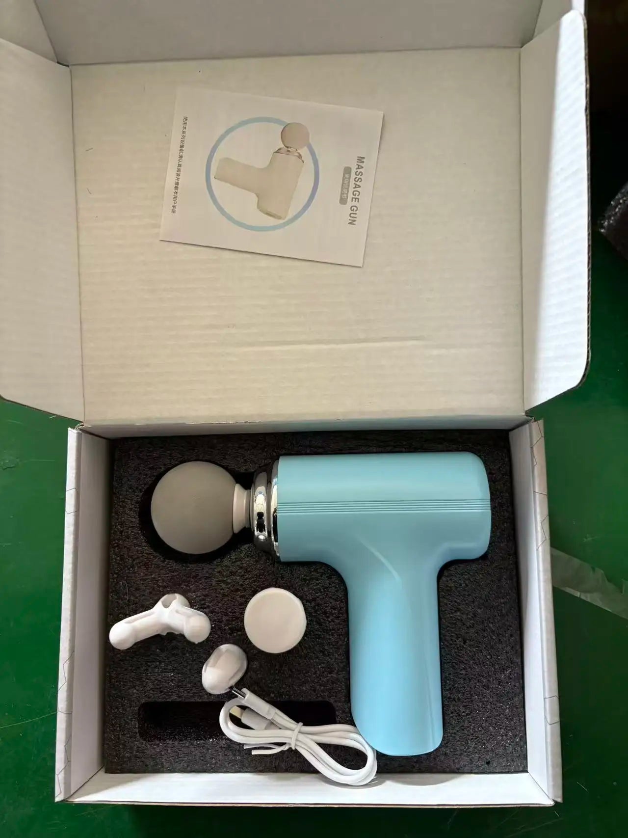 Portable Massage Gun with 4 Interchangeable Heads & LED Display - Full Body Percussion Massager for Deep Muscle Relaxation