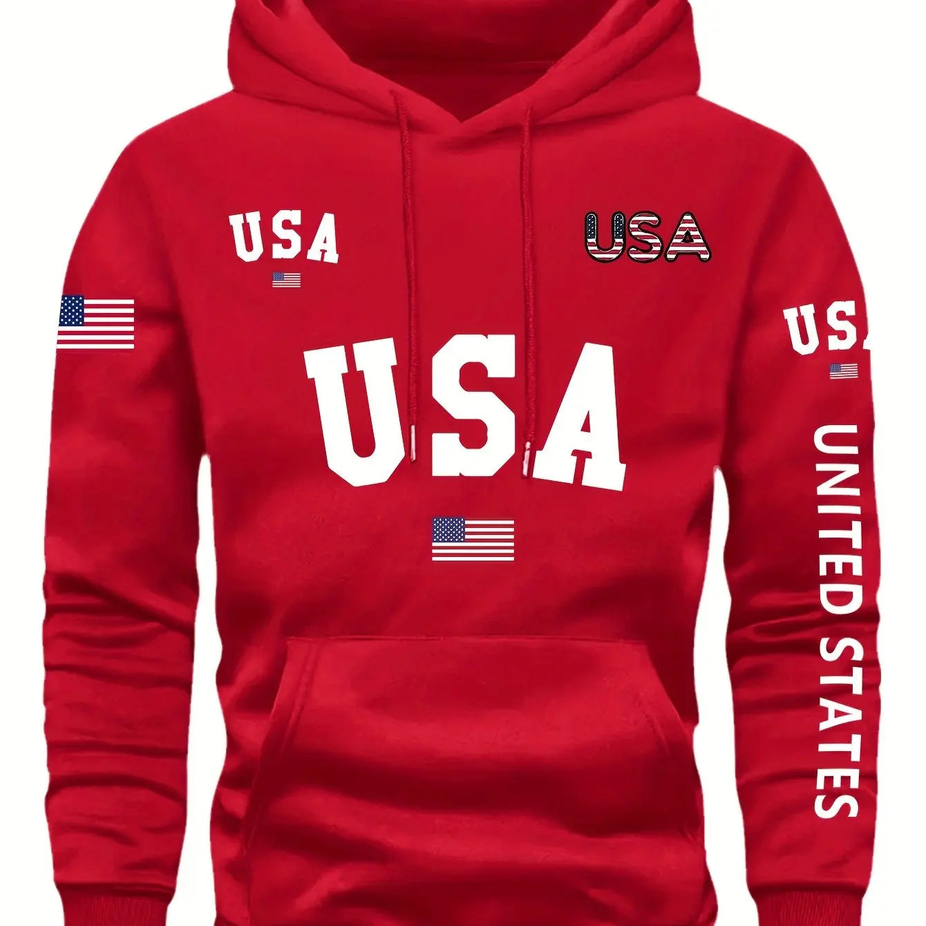 Hooded Sweatshirt with Fleece, Men'S Casual, Versatile, Fashionable, Trendy Brand Pullover Hoodie