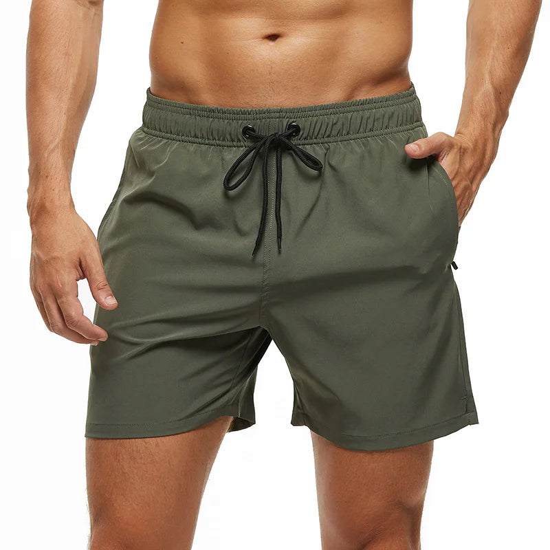 Datifer Brand 2026 Summer Gym Mens Shorts Classic Polyester Mesh Liner Side Pockets Quick Dry Beach Bermudas Masculina Swimsuits