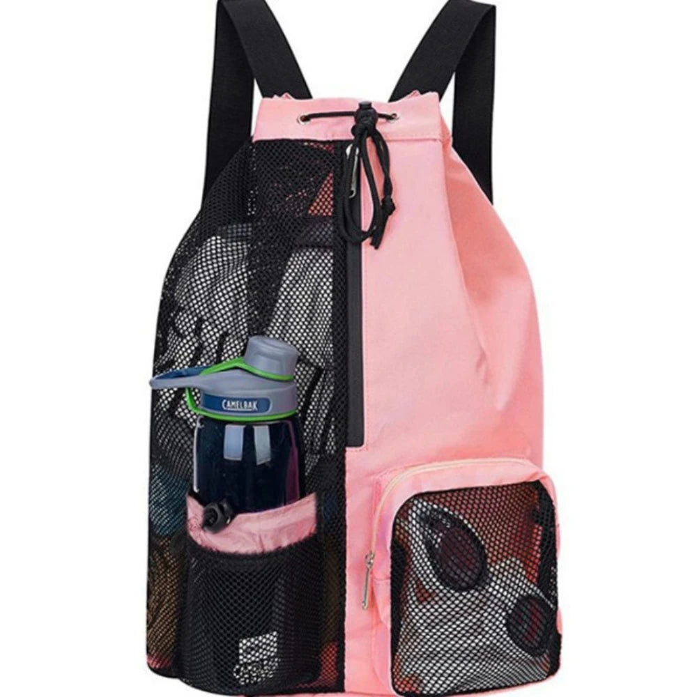 Mesh Drawstring Gym Bags for Swimming Pool Sports Beach Mesh Drawstring Backpack for Men Women Swimmers Workout Gear Cinch Bag
