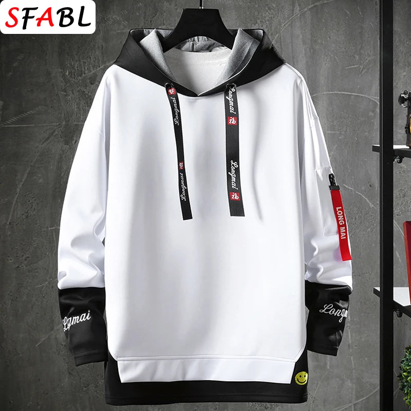 Fashion Patchwork Men Hoodies Hip Hop Streetwear Men Sweatshirt Casual Breathable Men's Pullovers Personality Hoodies for Women