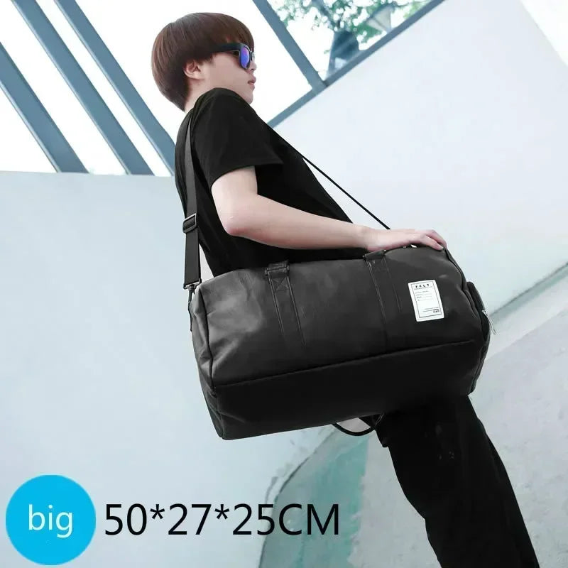 Gym Bag Leather Sports Bags Dry Wet Bags For Men Women  Training for Shoes Fitness Yoga Travel Luggage Shoulder Sport Bag