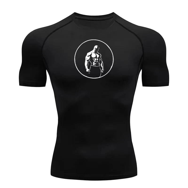 Quick drying T-shirt suitable for fitness, running, acceleration, breathability, slim fit, cycling, marathon, high elasticity