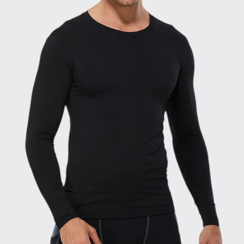 Running Quick Dry T-Shirt Men Fitness Slim Long Sleeve Gym Running Tee Top Tights Men's Bodybuilding Training Clothes Sportswear