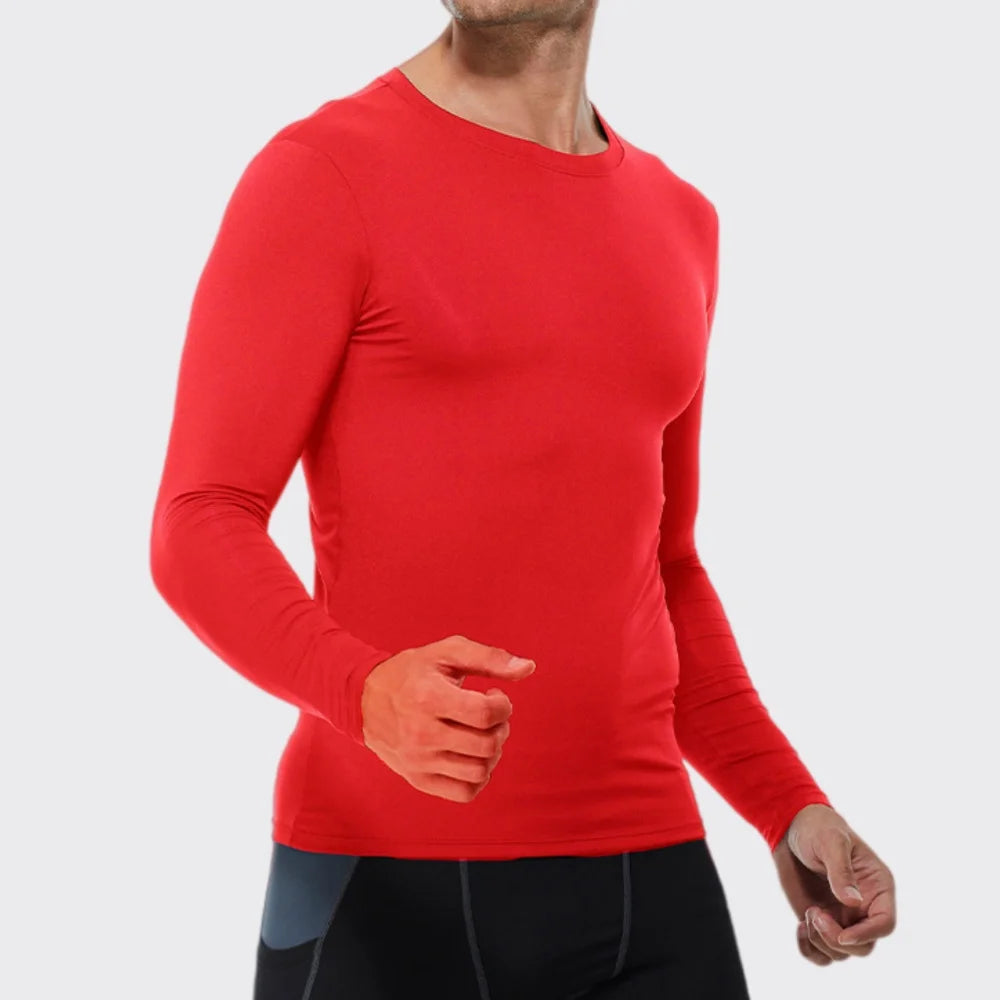 Running Quick Dry T-Shirt Men Fitness Slim Long Sleeve Gym Running Tee Top Tights Men's Bodybuilding Training Clothes Sportswear