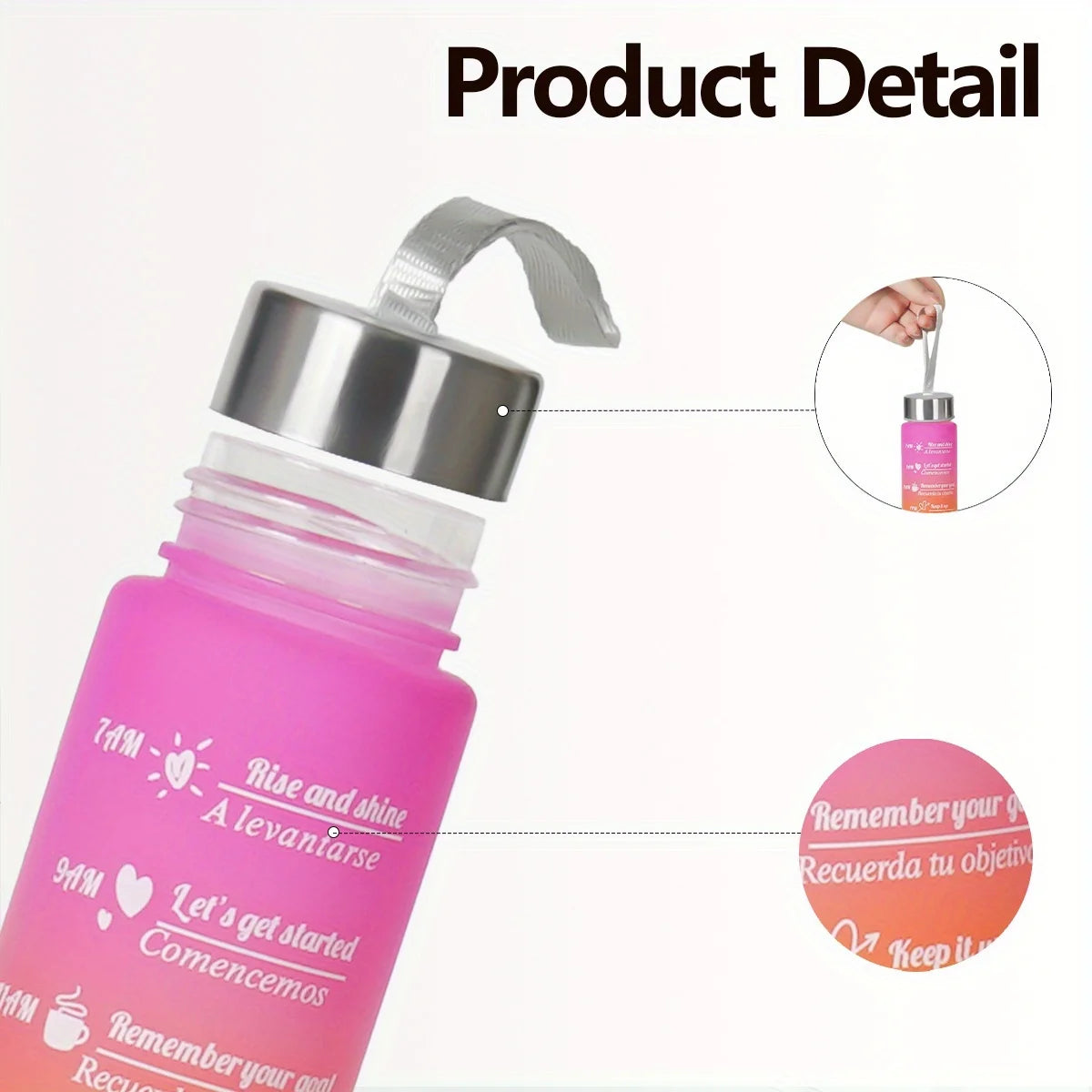 300ml Water Bottle Motivational Sport Water Bottle Leakproof Bottles Drinking Outdoor Travel Gym Fitness Jugs