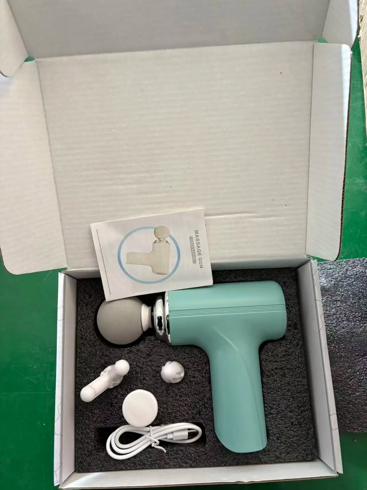 Portable Massage Gun with 4 Interchangeable Heads & LED Display - Full Body Percussion Massager for Deep Muscle Relaxation