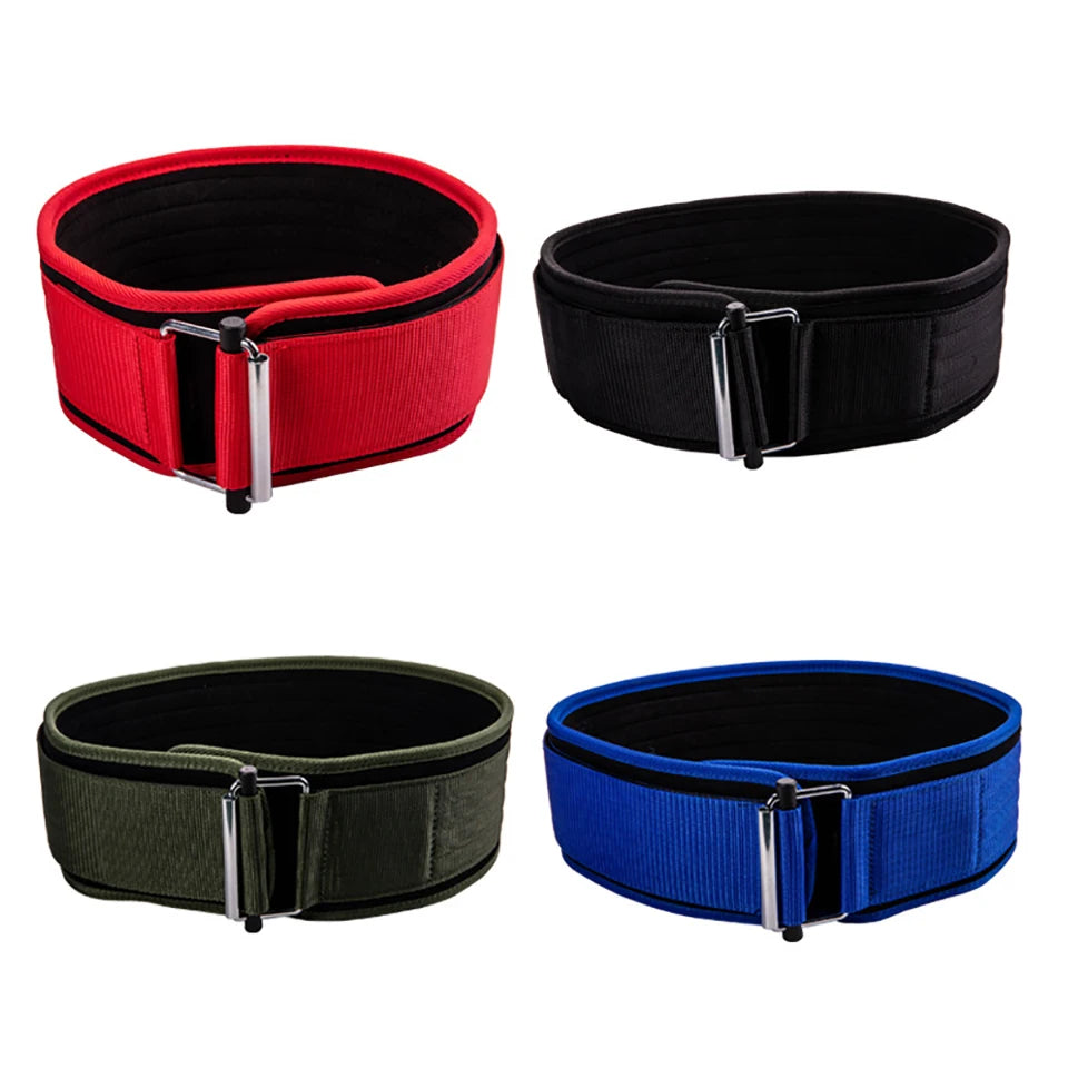 LOOGDEEL Weightlifting Belt Fitness Adjustable Nylon Gym Workout Belts Deadlifting Squatting Lifting Back Support Self-locking