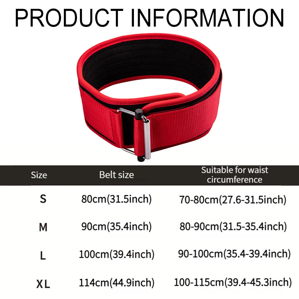 LOOGDEEL Weightlifting Belt Fitness Adjustable Nylon Gym Workout Belts Deadlifting Squatting Lifting Back Support Self-locking