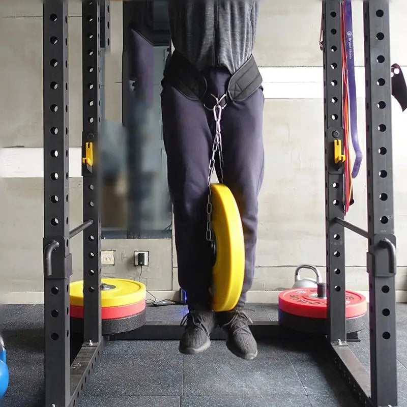 Black Thicken Fitness Weight Belt with Chain Dipping Belt for Lifting Pull Up Chin Up Kettlebell Barbel Bodybuilding Gym Belts