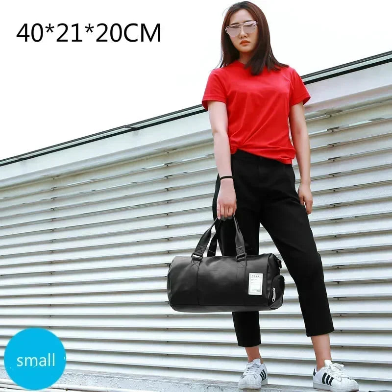 Gym Bag Leather Sports Bags Dry Wet Bags For Men Women  Training for Shoes Fitness Yoga Travel Luggage Shoulder Sport Bag