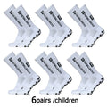 6 pairs 34-39 children breathable sports soccer socks square silicone non-slip grip football socks calcetines hombre