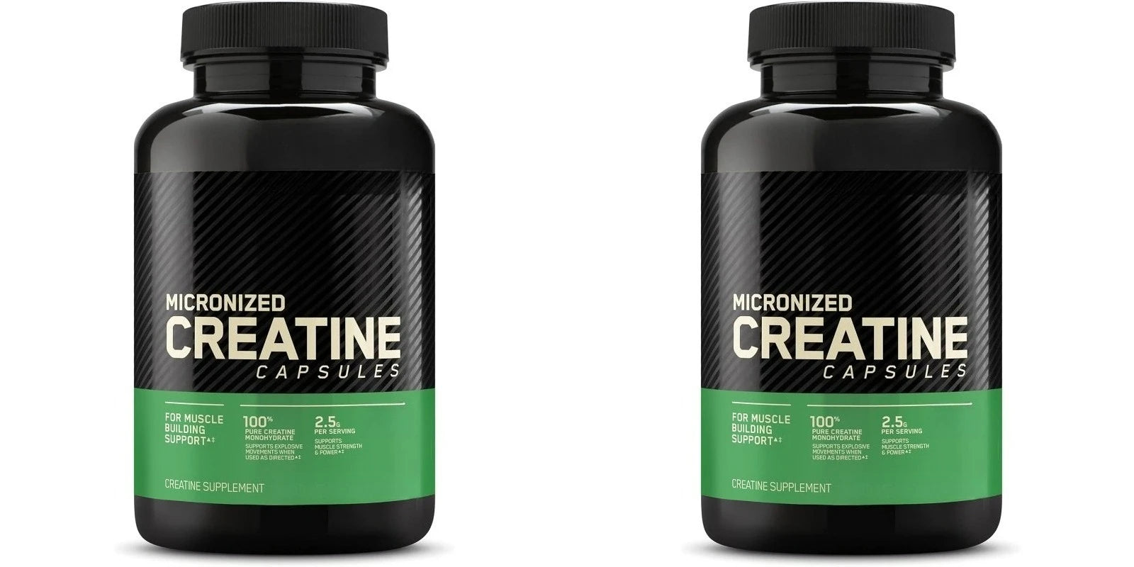 Creatine Monohydrate Supplement 60 Capsules Muscle Strength Fitness Pre-Workout Post-Workout Muscle Recovery Non-GMO Gluten-Free