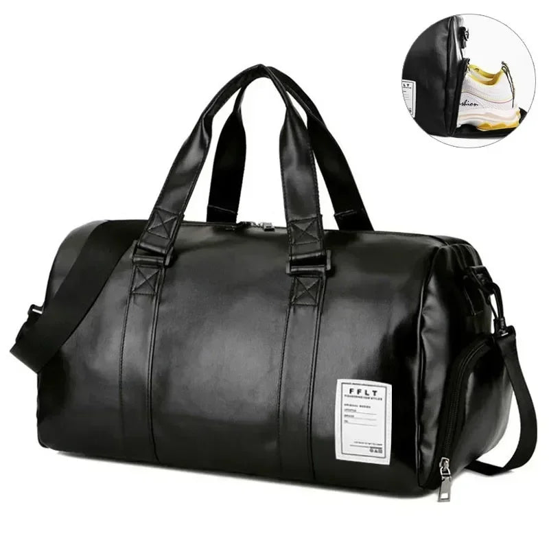 Gym Bag Leather Sports Bags Dry Wet Bags For Men Women  Training for Shoes Fitness Yoga Travel Luggage Shoulder Sport Bag