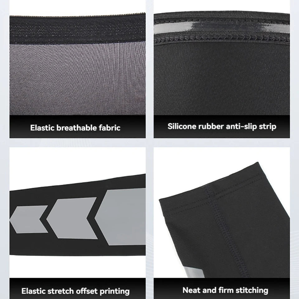 1Pcs Sports Knee Pads Silicone Anti-slip Elastic Breathable Extended Thigh And Calf Protectors Outdoor Basketball Cycling Unisex