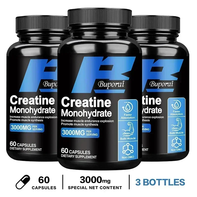 Creatine Monohydrate - Enhance Muscle Strength, Promote Muscle Recovery and Growth, and Improve Athletic Performance Vegan