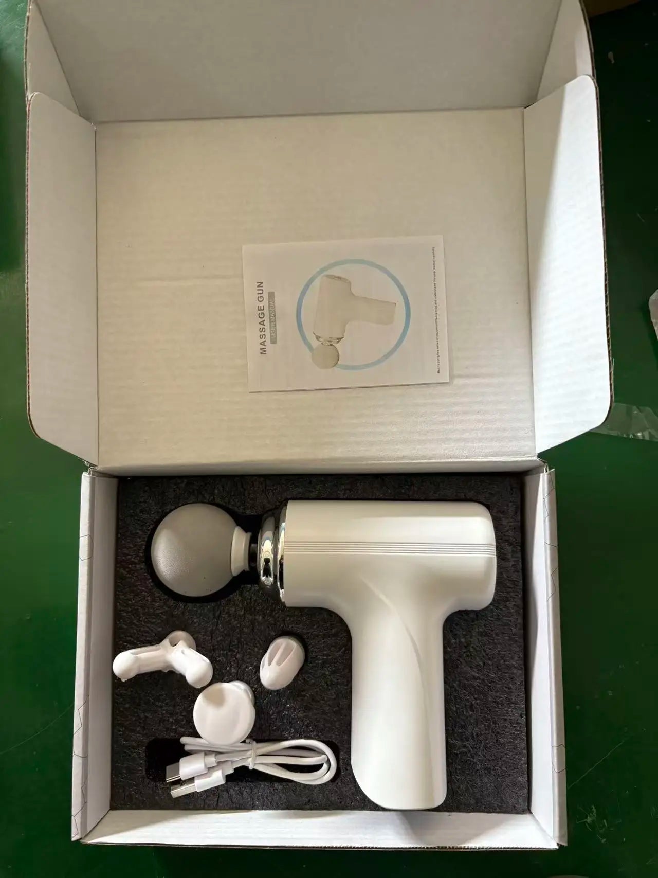 Portable Massage Gun with 4 Interchangeable Heads & LED Display - Full Body Percussion Massager for Deep Muscle Relaxation