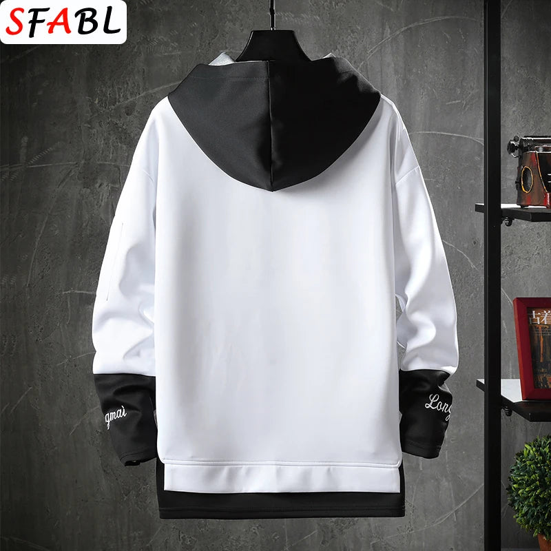Fashion Patchwork Men Hoodies Hip Hop Streetwear Men Sweatshirt Casual Breathable Men's Pullovers Personality Hoodies for Women