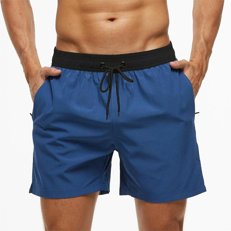 Datifer Brand 2026 Summer Gym Mens Shorts Classic Polyester Mesh Liner Side Pockets Quick Dry Beach Bermudas Masculina Swimsuits