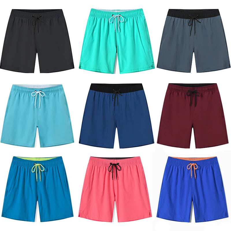 Datifer Brand 2026 Summer Gym Mens Shorts Classic Polyester Mesh Liner Side Pockets Quick Dry Beach Bermudas Masculina Swimsuits