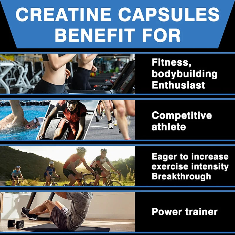 Creatine Monohydrate - Supports Muscle, Energy and Cognitive Function, Increases Lean Muscle Mass - Gluten Free