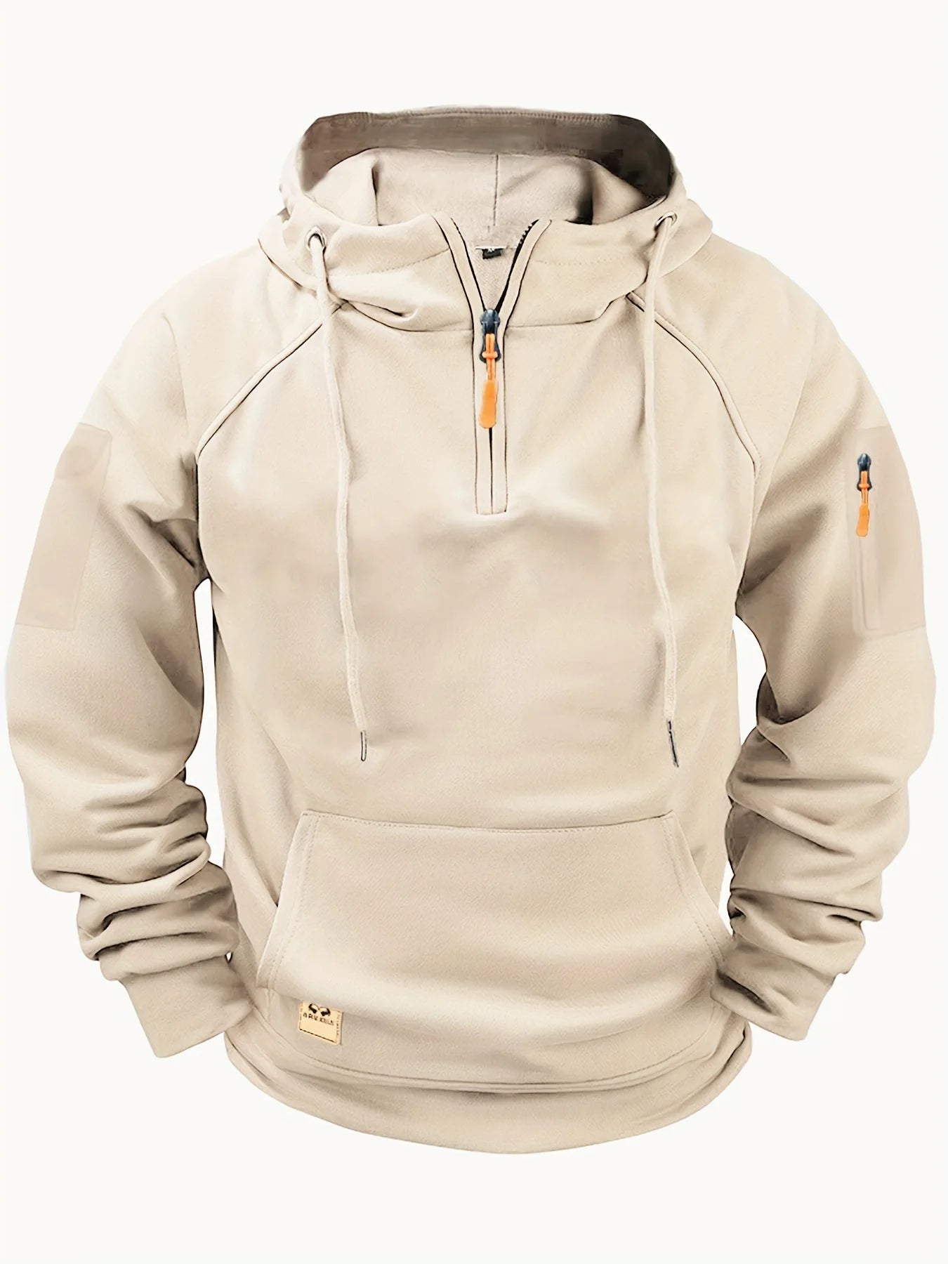 Hoodie 2025 Spring and Autumn Men's Hoodie Zipper Multi Pocket Sports Running Solid Color Multi Color Casual Hoodie