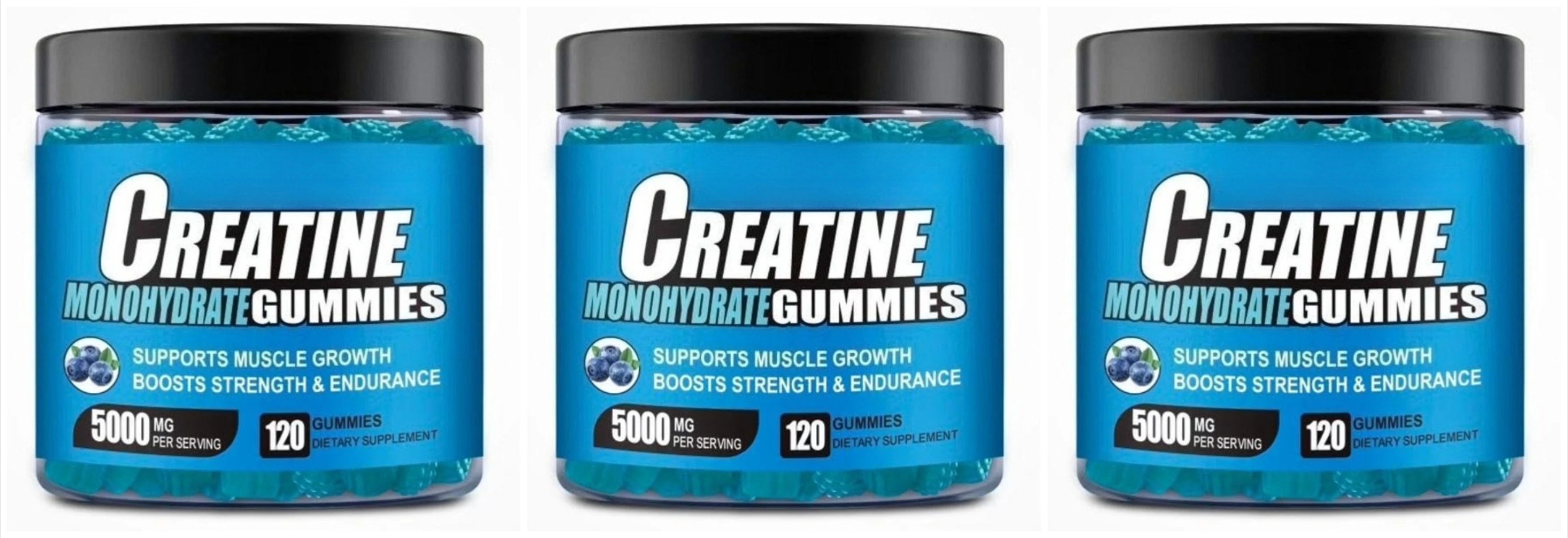 Creatine Gummies Blueberry Flavor Daily Vitality Support 120 Count Dietary Supplement