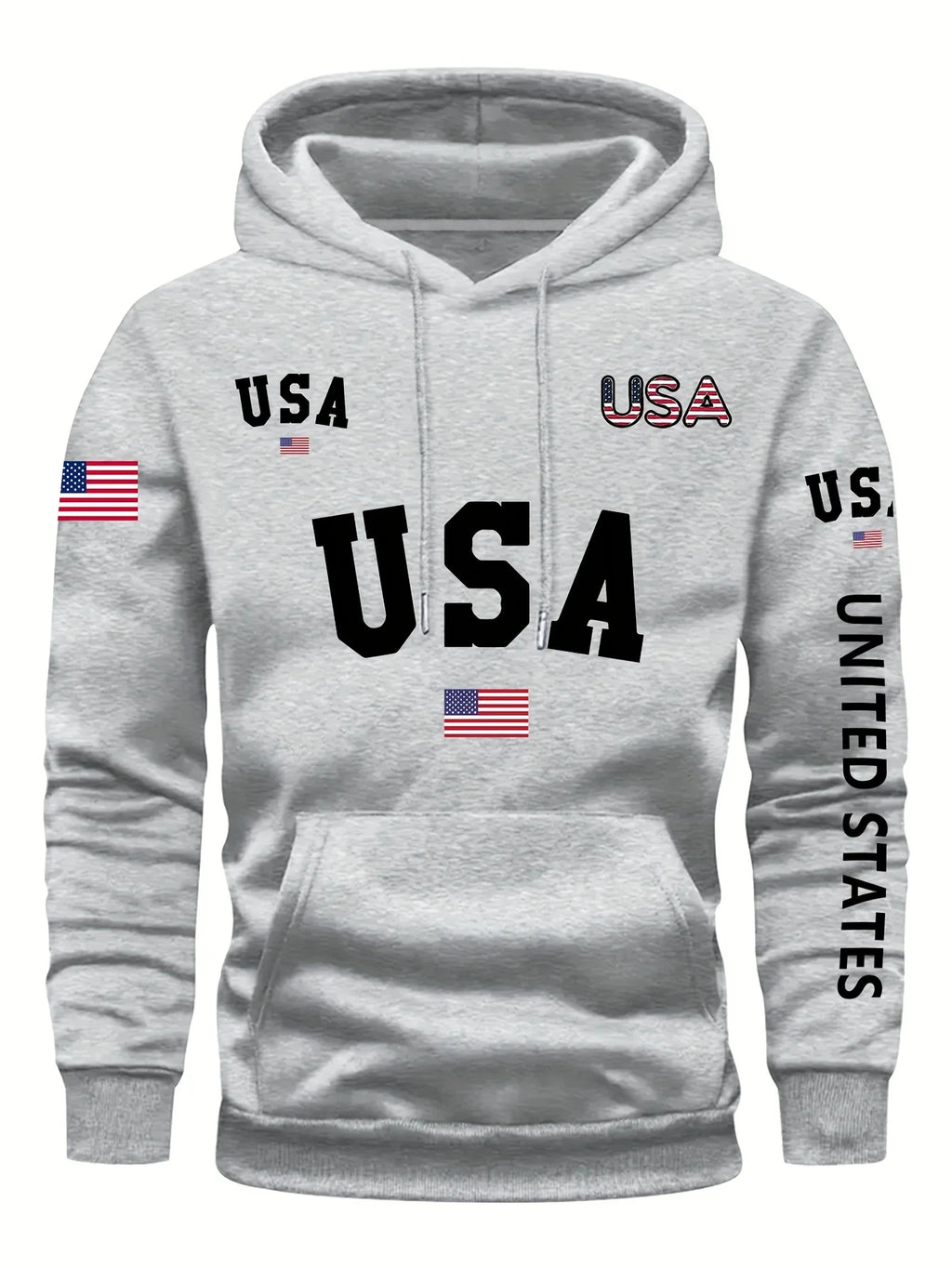 Hooded Sweatshirt with Fleece, Men'S Casual, Versatile, Fashionable, Trendy Brand Pullover Hoodie