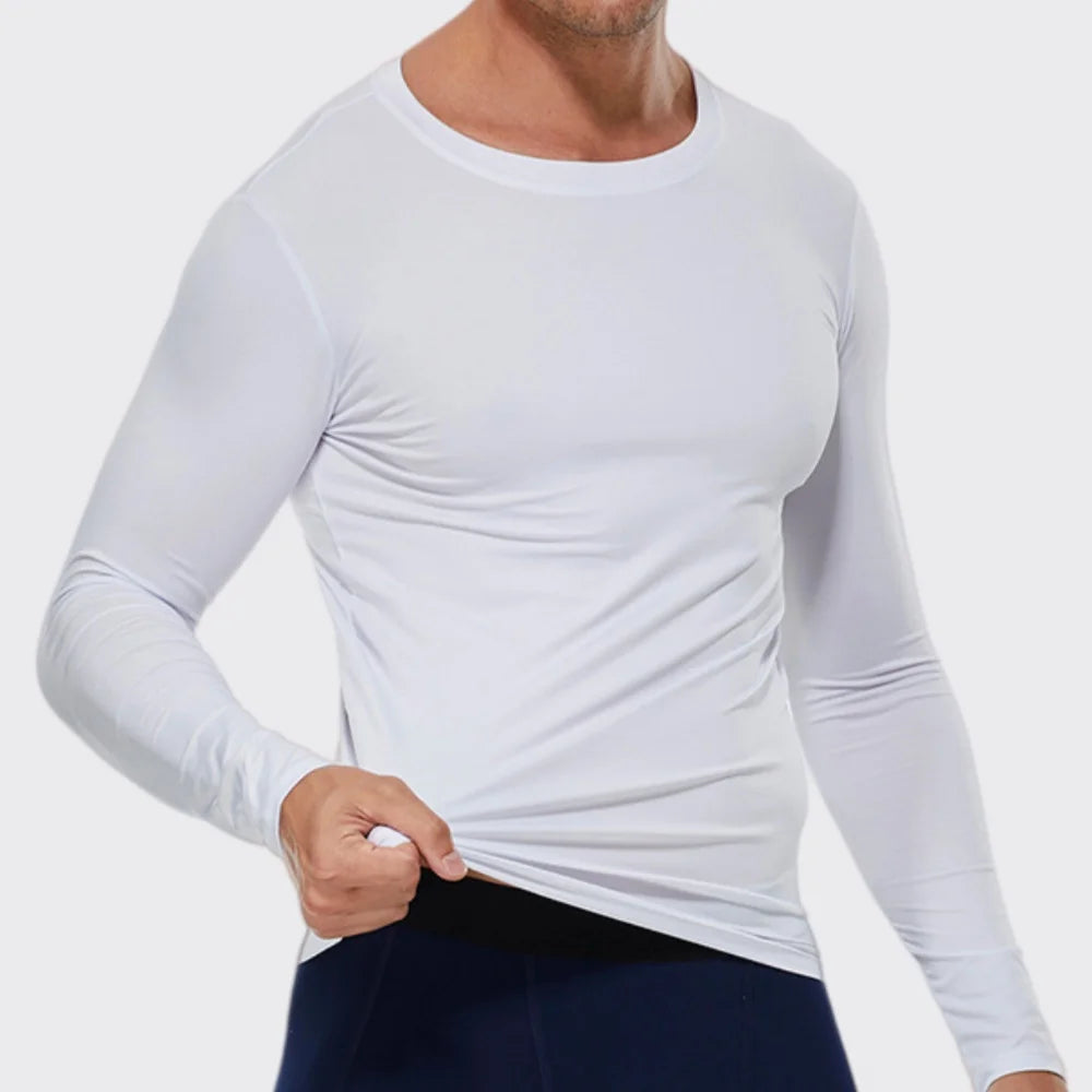 Running Quick Dry T-Shirt Men Fitness Slim Long Sleeve Gym Running Tee Top Tights Men's Bodybuilding Training Clothes Sportswear