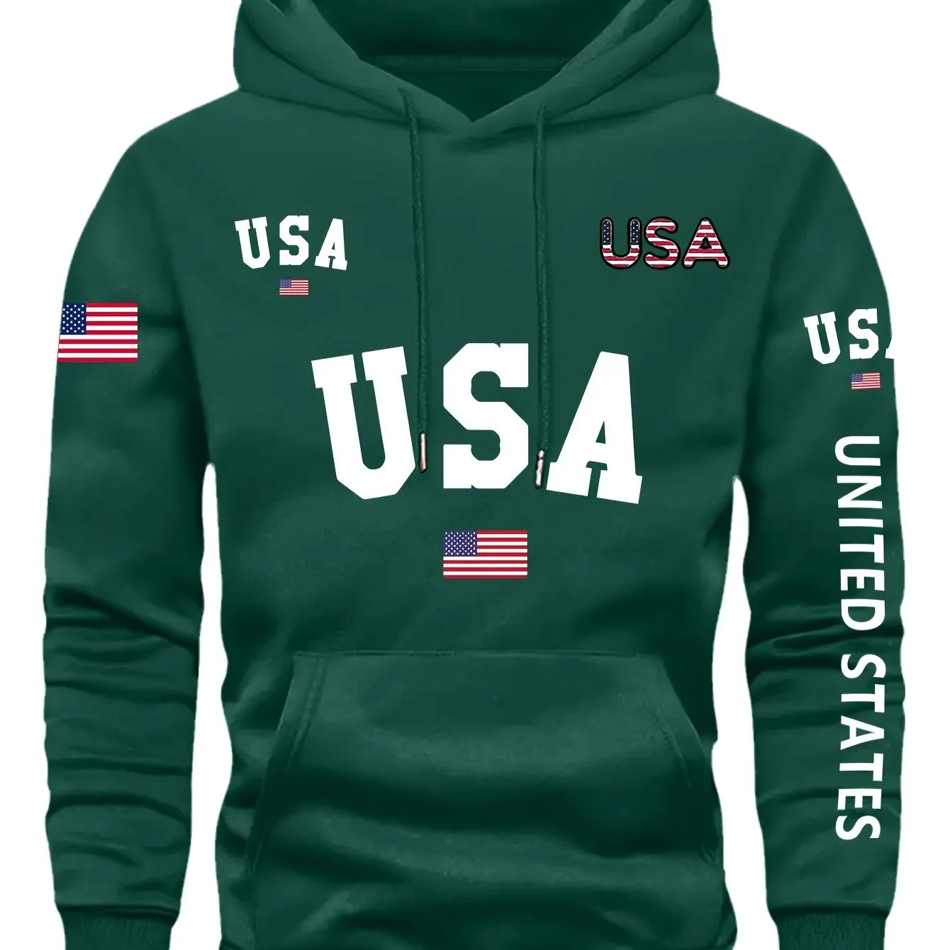 Hooded Sweatshirt with Fleece, Men'S Casual, Versatile, Fashionable, Trendy Brand Pullover Hoodie