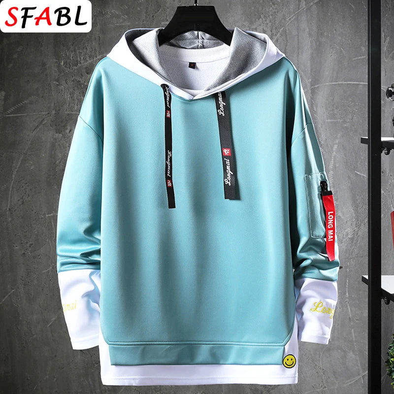 Fashion Patchwork Men Hoodies Hip Hop Streetwear Men Sweatshirt Casual Breathable Men's Pullovers Personality Hoodies for Women