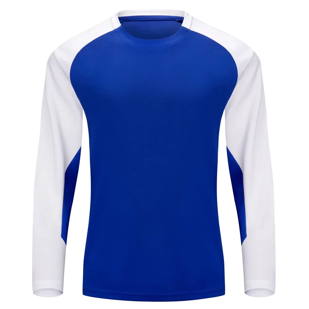 Dry Fit Plus Size Sports T-shirt for Men Kids Rash Guard Long Sleeve Sportswear Breathable Running Gym Football Shirt Jersey