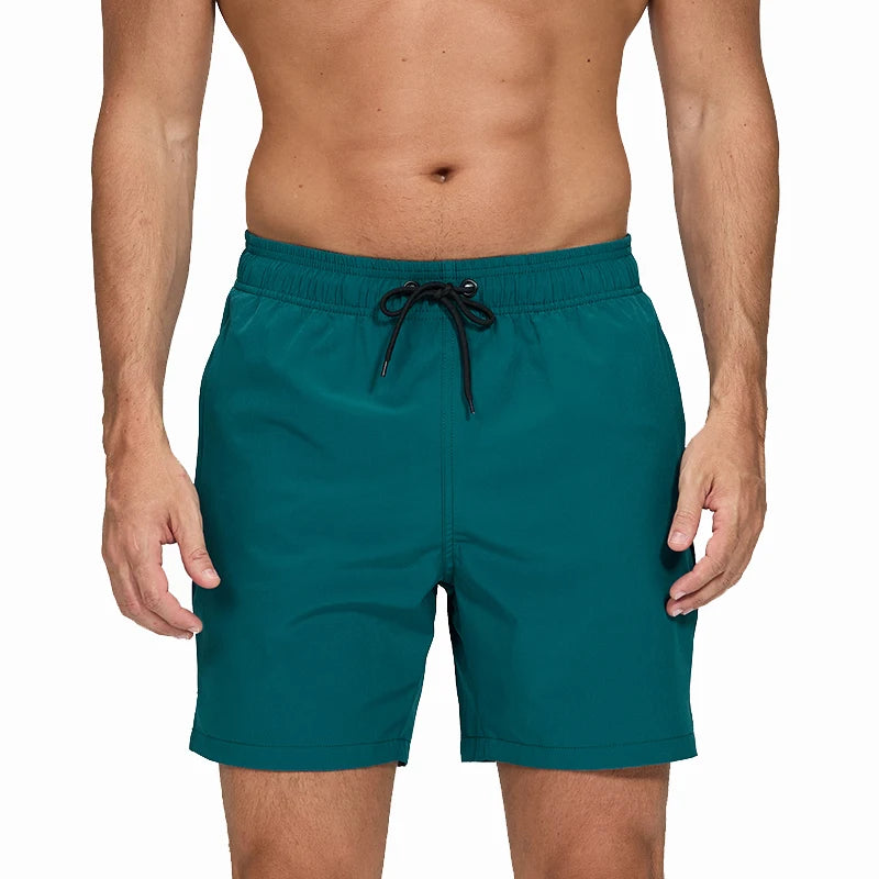 Datifer Brand 2026 Summer Gym Mens Shorts Classic Polyester Mesh Liner Side Pockets Quick Dry Beach Bermudas Masculina Swimsuits