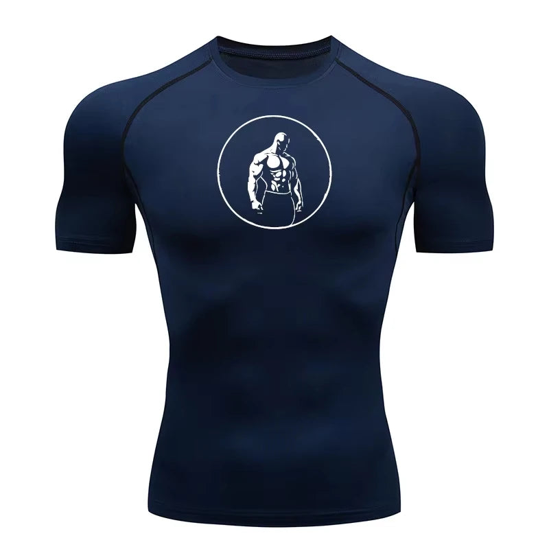 Quick drying T-shirt suitable for fitness, running, acceleration, breathability, slim fit, cycling, marathon, high elasticity