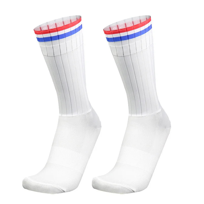 Bike Cycling New Team Summer Aero Socks Silica Gel Non-slip Breathable Pro Racing Sports Socks Men Women Calcetines Ciclismo