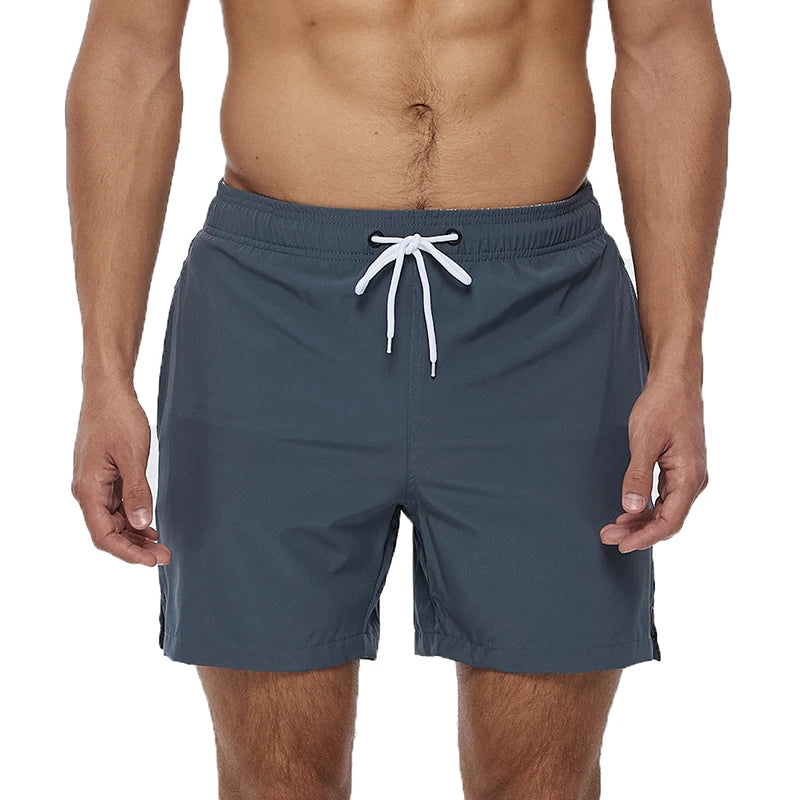 Datifer Brand 2026 Summer Gym Mens Shorts Classic Polyester Mesh Liner Side Pockets Quick Dry Beach Bermudas Masculina Swimsuits