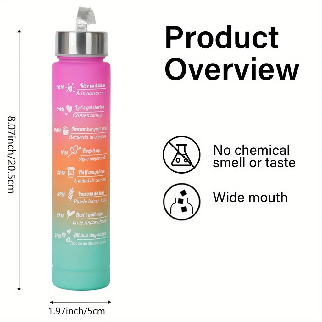 300ml Water Bottle Motivational Sport Water Bottle Leakproof Bottles Drinking Outdoor Travel Gym Fitness Jugs