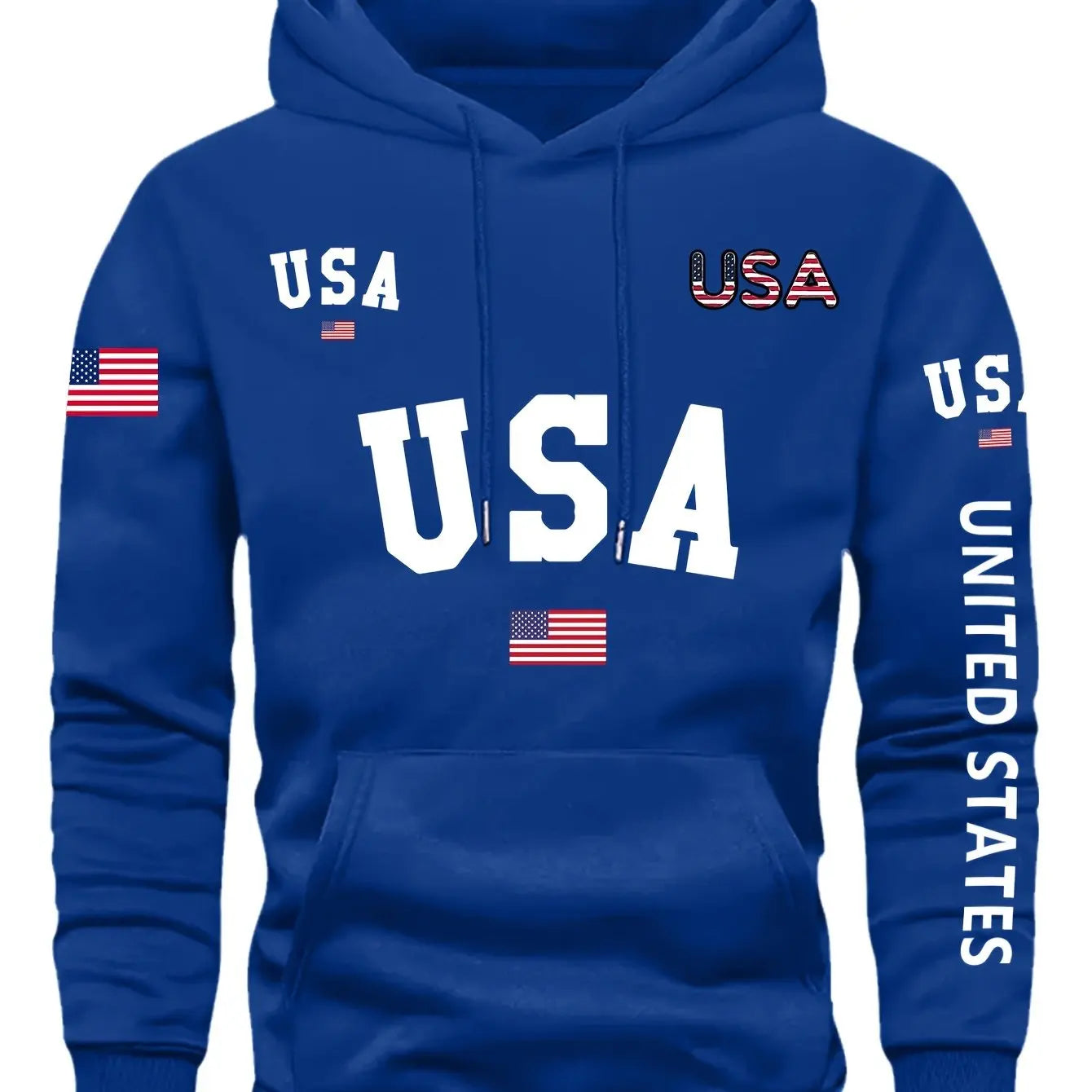 Hooded Sweatshirt with Fleece, Men'S Casual, Versatile, Fashionable, Trendy Brand Pullover Hoodie