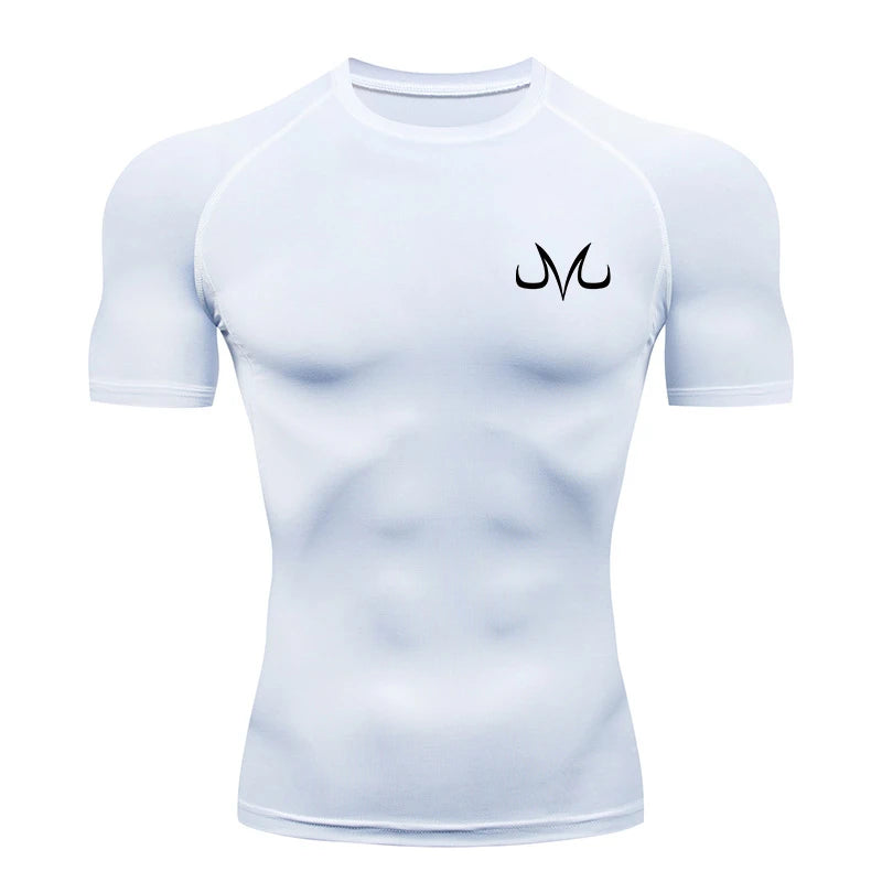 Graphic Compression Shirts for Men Summer Short Sleeve Rash Guard Gym Workout Tshirt Athletic Quick Dry Baselayer Undershirts